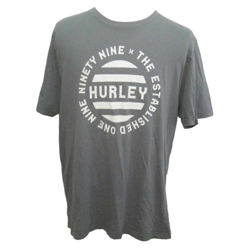 HURLEY Men's (Size XL) Gray Short Sleeve Graphic Logo T-Shirt 100% Cotton Top